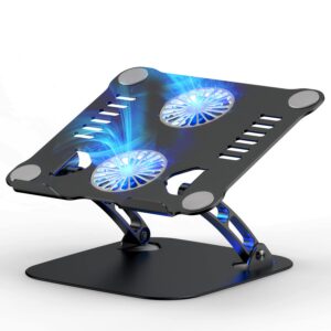 Ergonomischer Laptop Ständer Höhenverstellbar RGB Lüfter Aluminiumlegierung Belüfteter Notebook Halterung MacBook 10-17"