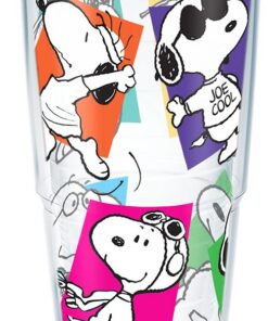 Tervis 1300485 Peanuts - Insulierte Trinkflasche 24oz für Erwachsene bei Bedarfslässigkeiten mit Umhängetasche und orang