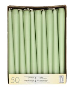 PAPSTAR 50 Jadegrüne Leuchterkerzen · 2,2 cm Ø x 25 cm · Zuhause und Garten · Dekoration und Ambiance