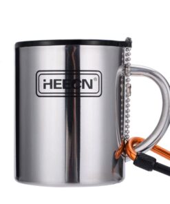 HEECN® Camping Tasse Thermo Doppelwandig - BPA-frei - 330 ml mit Trinkdeckel (HEES-038BBK) HEECN® Edelstahl Kaffee Tas