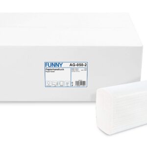Funny Papierhandtuch Z-Interfold, hochweiß, 20.6 x 24 cm, 3750 Blatt, 1er Pack (1 x 1 Stück) für Hausgebrauch