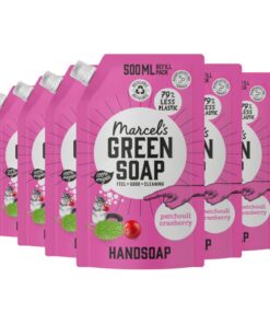 Marcel's Green Soap Flüssigseife - Patchouli & Cranberry - 100% Umweltfreundlich - 100% Vegan - 6er-Pack 500 ml Marcel