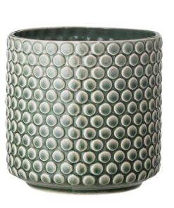 Nordring Retro Keramikblumentopf für Zimmerpflanzentyp Dotty L, 15,5 cm Ø, grünVintage Keramik Pflanztopf Nordring Dotty