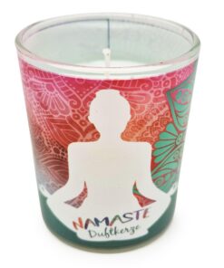 Pajoma® Duftkerze Namaste Meditation - 80g Wachsgewicht, 20 Std. Brenndauer | Geschenkidee für Yoga-Meditateure | Premiu
