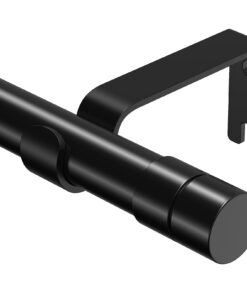 Ausziehbare Gardinenstange 81-280 cm Metall Φ19.5 mm robust Schwarz mit Halterungen für Schlafzimmer Wohnzimmer
