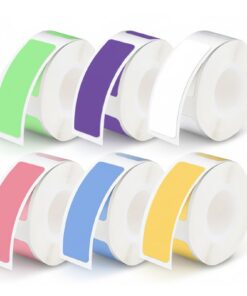 HP2S Farbige Etikettenband, 6 Rollen 12 x 40 mm, Ideal Für Büro, Schule Und Haushalt, Kompatibel Mit HP3, HP4 | D11s_C0