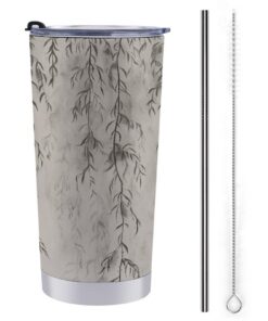 FZMTLDS Willow Branch Zeichnung Edelstahl Wasserdichtheit Tumbler 20oz Isolierte Kaffeetasse Geschenke für Frauen Männer