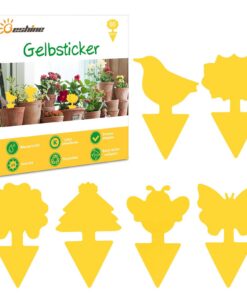 Beshine Gelbsticker 60 Stück Wasserdicht Ungiftig Fliegenkontrolle Trauermücken Bekämpfen Innen- und Außenanwendungen