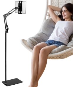QWORK® Tablet Bodenständer | Verstellbar | für Büro |zigpte zum Lesen ideal | Robust | 4,5-13 Zoll | Suchbegriffe: Table