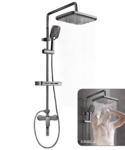 Duschsystem 3 in 1 Komplettset für Badzimmer mit großer Regendusche (32cm Breit) und 3 Strahlarten