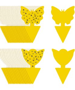 KEWUZY 60 x Gelbsticker Trauermücken, Insektenfalle für Zimmerpflanzen - Effektiv gegen Fruchtfliegen | Hellgelbe Taflen