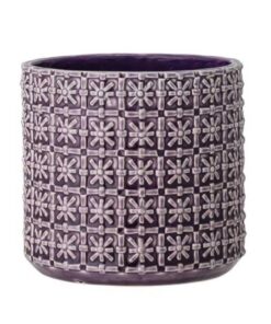 Retro Übertopf NordringVintage Pflanztopf Zimmerplanze Blumentopf 12,5 cm Keramik purpur Cross