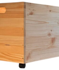 Weeco Holz-Aufbewahrungstruhe mit Rollen - Multifunktionale Lagerkiste für Kaminholz, Spielzeug und Dekoration | Weeco