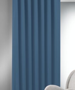 KAMACA Vorhang Verdunklungsvorhang BLAU für Schlafzimmer & Wohnzimmer mit Thermogardine und versteckten Schlaufen (HxB 2