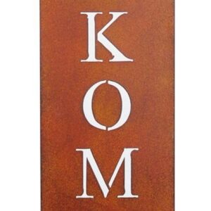 Levandeo Stele Willkommen Rostfreies Eisen Gartendeko H 95x15x0,5cm Deko Gartenstecker