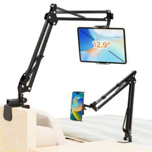 PEYOU Tablet Halterung für Bett mit 360 Grad Drehbarer Kohlenstoffstahl-Ständerhalter, stabil für IPad, Kindle und ander