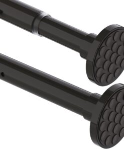 Gardinenstange ohne Bohren 400cm Ausziehbar Duschstange Kleiderstange Schwarz (350-405cm Φ32mm)