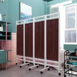 Mobilier Sichtschutz-Raumteiler 4-Paneel faltbar, optimal für Kosmetiksalons und Museen, mit Rollen, 002/5 | Sichtschut
