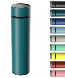 Homealexa Saphirblau Thermosflasche 500ml, Edelstahlschlauch Vakuum Isolierung, LED Temperatur Anzeige für Home, Büro, R