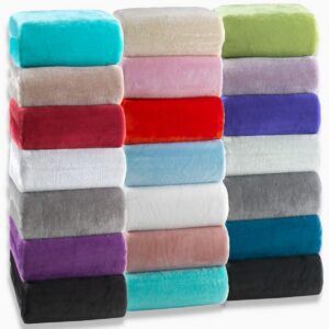 Warme Plüsch Spannbettlaken MALIKA Hellblau 90-100x200cm Fleece Bettlaken | MALIKA Hellblau Warme Flanell Spannbetttuch