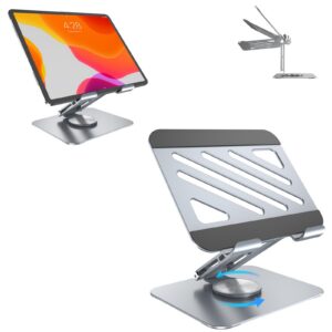 POPOACTI Stable 360° Drehbarer Tablet-Ständer - Metall-Karbonstahl, kompatibel mit 4,7-12,5 Zoll iPad/Mini/Pro/Air, perf