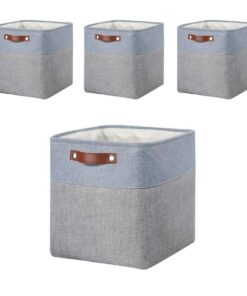 Mangata Stoff Aufbewahrungsbox 30x30x30 cm Grau/Blau für Hausaufbewahrung