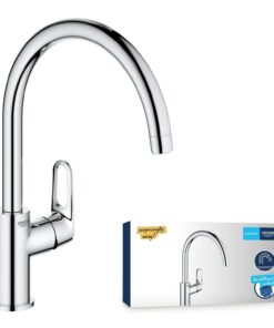 GROHE Start Flow Küchenarmatur mit hohem Auslauf - Spültischarmatur 360° werkzeugfreie Montage chrom 31555001