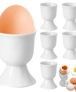 6 Stück Keramik Eierbecher Set für Frühstück, Porzellan Eierhalter für Hart- und Weichgekochte Eier