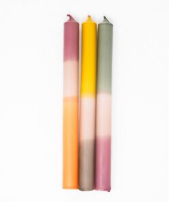 JANA 3er-Set Dipdye Stabkerzen handgemachte Kerzen extra lang 13h Brenndauer herbstliche Farben