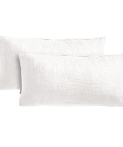Pure Label Musselin Kissenbezug 40x80 2er Set - Traumhaft weiche, kuschelige Baumwollqualität für Ihr Sofa oder Liegepla