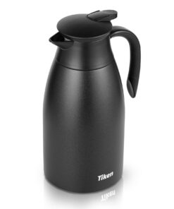 Tiken 2L Thermoskanne Edelstahl Spezialschlüsselbetätigte Öffnung Schokoladendunkel Braun