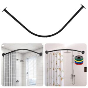 Aolawco Verstellbare Duschstange L Form für Duschvorhang (90-130cm)