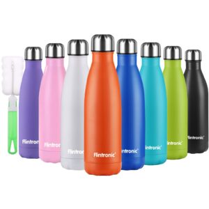 Flintronic Thermobecher 500ml Vakuum Wasserflasche Trinkflasche und Auslaufsichere Kaffeebecher BPA-Frei Auslaufsicher R