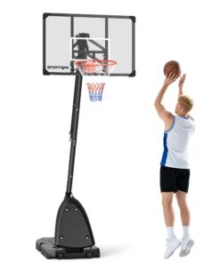 SPORTNOW Outdoor Basketballständer für Jugendliche und Erwachsene - Mobiler Korb mit verstellbarer Korbhöhe 236-293 cm -