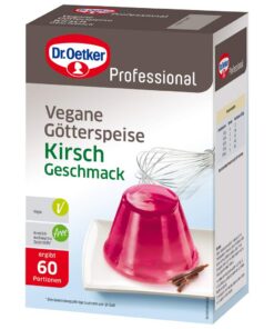 Dr. Oetker Professional Vegane Götterspeise Kirsch-Geschmack + Veganer Kühl-Eispfanne + Familienversion + Sommergrillabe