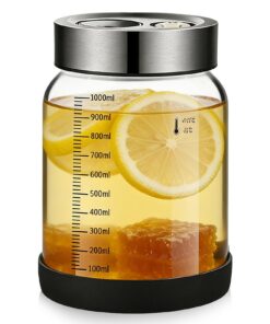 1L Fermentierglas mit Gärventil für Sauerkraut Kimchi - Luftdichtes Fermentationsglas mit Auslaufsicherem Deckel