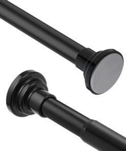 Schwarz 25mm Duschvorhangstange 76-225cm Ohne Bohren Teleskopstange Plumbing Accessory