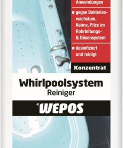 Wepos Whirlpoolsystem Reiniger 1 Liter | Konzentrat | reicht für 10 Anwendungen | Desinfiziert und reinigt | gegen Bakte