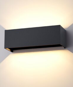 Klighten 30W Außenlampe für Wohnzimmer und Garten Warmweiß 3000K | Anthrazitfarbene Aussenwandleuchte mit UP Down Einst
