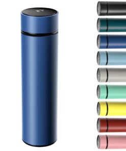 Homealexa 500ml Thermosflasche, Vakuum Isolierbecher Trinkflasche aus Edelstahl, LED-Touchscreen-Temperaturanzeige (Blau