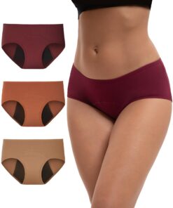 INNERSY Blutungsunterschwäsche Baumwolle Spezialunterweisung für starke Blutungen Women's Menstruationschutz-Packung |