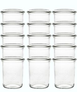 Weck Gläser 160 ml 28er Set mit Etiketten für Einmachen & Dessert