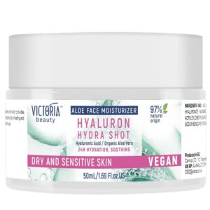 Victoria Beauty Hyaluron Creme mit Bio Aloe Vera für trockene und empfindliche Haut - Anti Aging Tagescreme - 50ml Vic