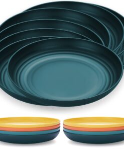 Kyraton Teller 8er 23cm funzerbrechlich und wiederverwendbar Geschirrspüler- und Mikrowelle-Safe Pasta und Knödel Schüss