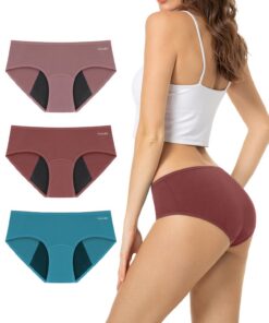 TANSTC Menstruationsunterwäsche Baumwolle Starke Blutung Damen Hochsaugfähig & Auslaufsicher, 3er Pack TANSTC Menstrua
