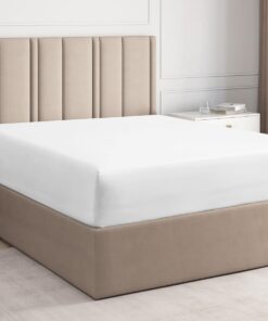 Spannbettlaken 100% Baumwolle 180x200cm - Premium Bettwäsche für hohe Matratzen - Einzelpackung Weiß