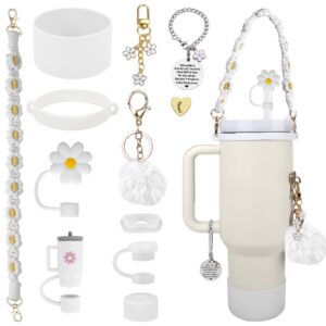 Stanley Cup Zubehör Set - Wasserflasche Griff Riemen, Silikon Becher Stiefel, Silikons Strohhalm Abdeckung für Stanley C