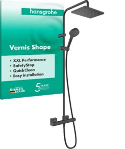 Hansgrohe Vernis Shape Mattschwarz Duschsystem Thermostat Regendusche 26286670