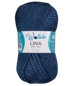 Wollidu Lina Polycryl-Schafwolle-Mix-Häkelwolle 100g - Marineblau OEKO-TEX STANDARD 100