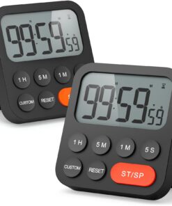 [LIORQUE Digitaler Küchentimer] + [Magnetisch Stoppuhr Timer mit Uhr] + [für Kochen, Sport, Studieren] + [3-stufiger Lau